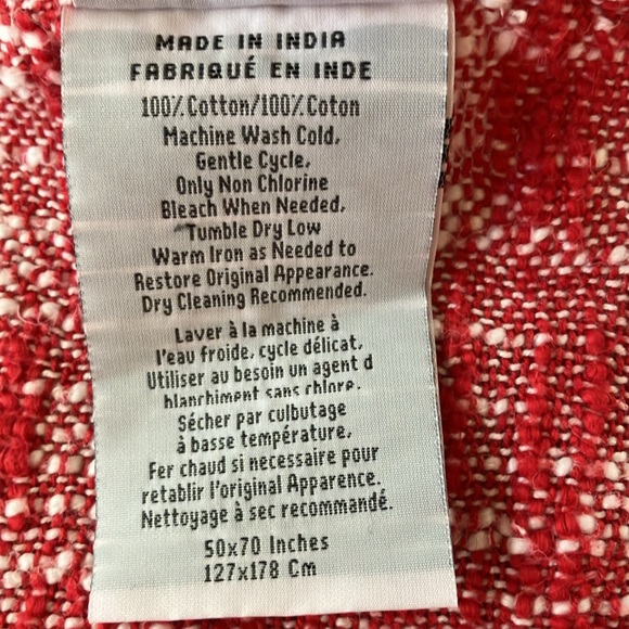 POTTERY BARN cotton throw 70”x 55” blanket - Picture 5 of 6